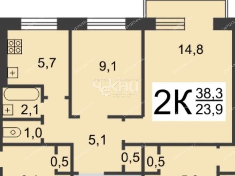 двухкомнатная квартира на улице Надежды Сусловой дом 6