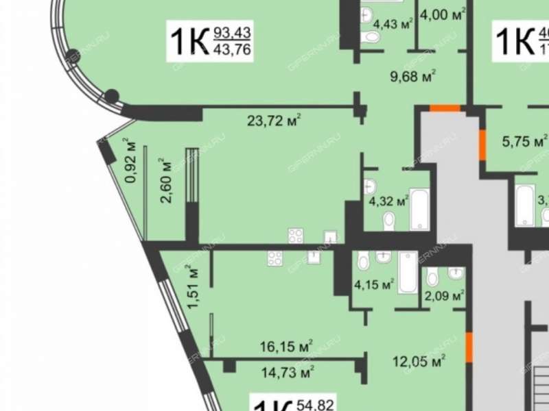 однокомнатная квартира на Славянской улице дом 35 к1