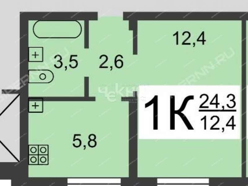 однокомнатная квартира на улице Тимирязева дом 33а