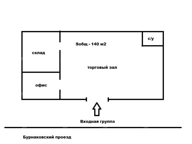 помещение под торговую площадь на Бурнаковский проезд, д. 1