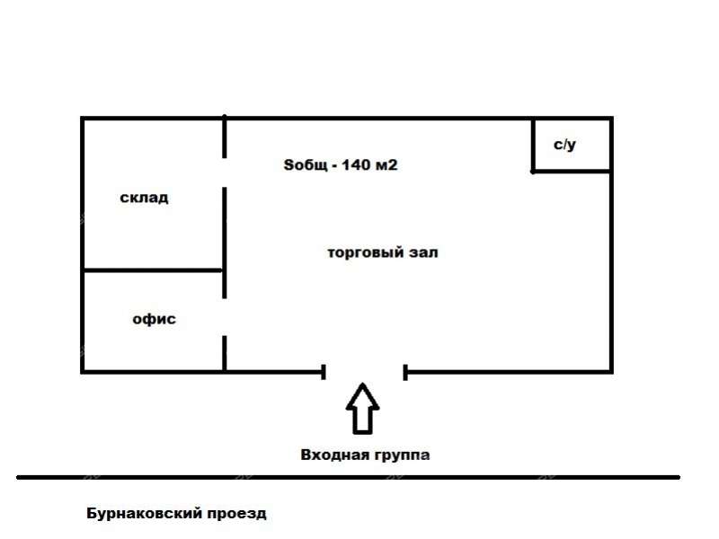 помещение под торговую площадь на Бурнаковский проезд, д. 1