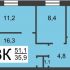 трёхкомнатная квартира на Литературной улице дом 20а