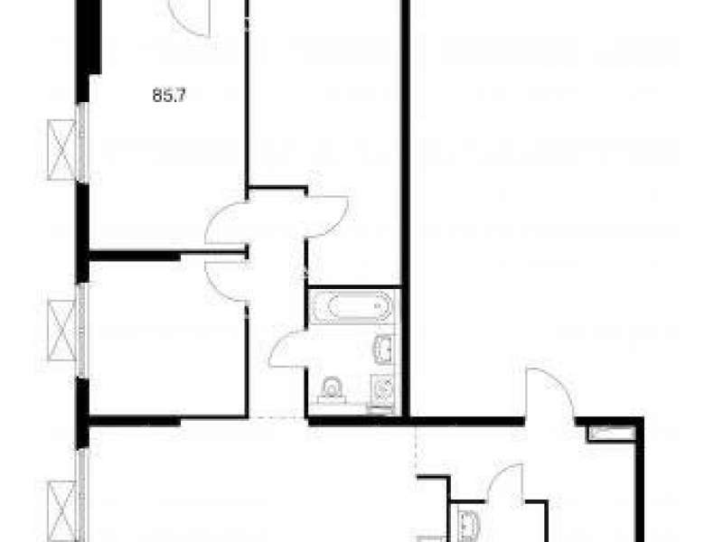 трёхкомнатная квартира на улице Небесная дом 1 деревня Утечино