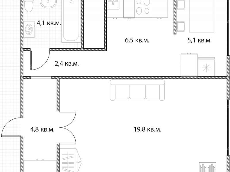 однокомнатная квартира на бульваре 60-летия Октября дом 21 к2