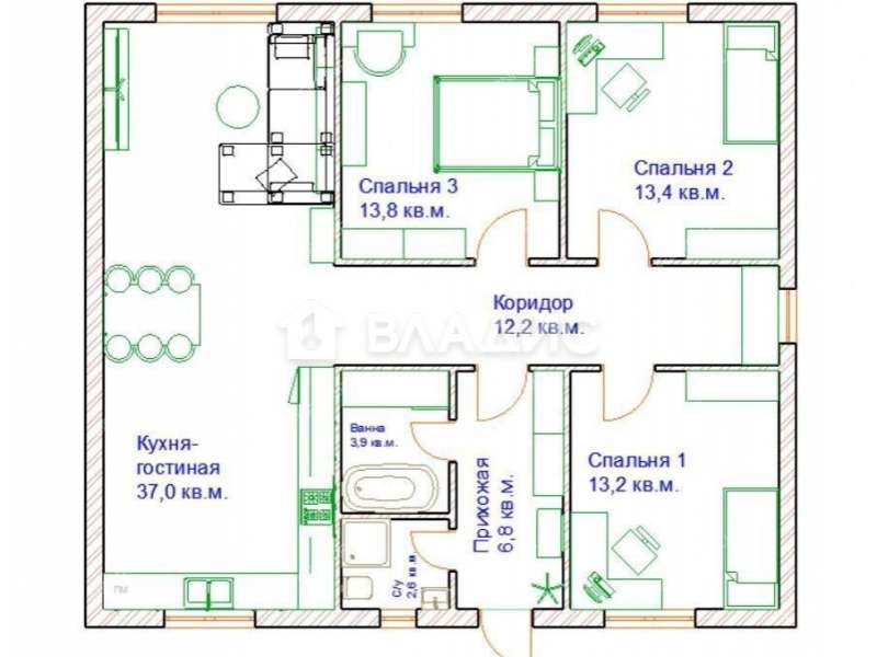 дом на улице Речная деревня Карабатово