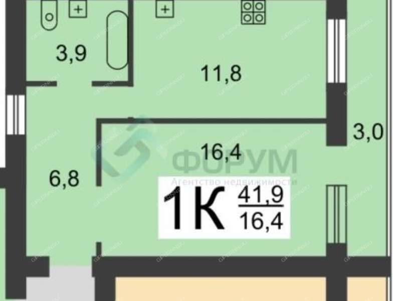 однокомнатная квартира на Мещерском бульваре дом 11