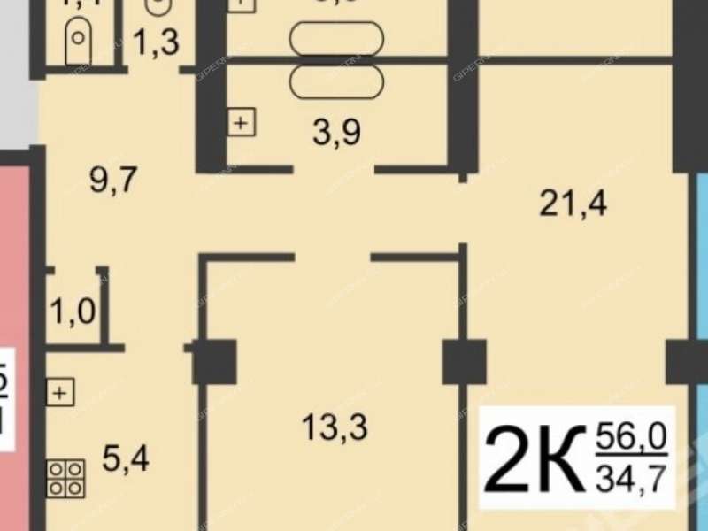 двухкомнатная квартира на улице Страж Революции дом 7