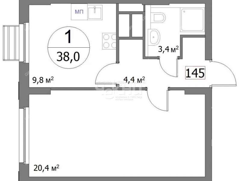 однокомнатная квартира на улице Сергея Акимова дом 50