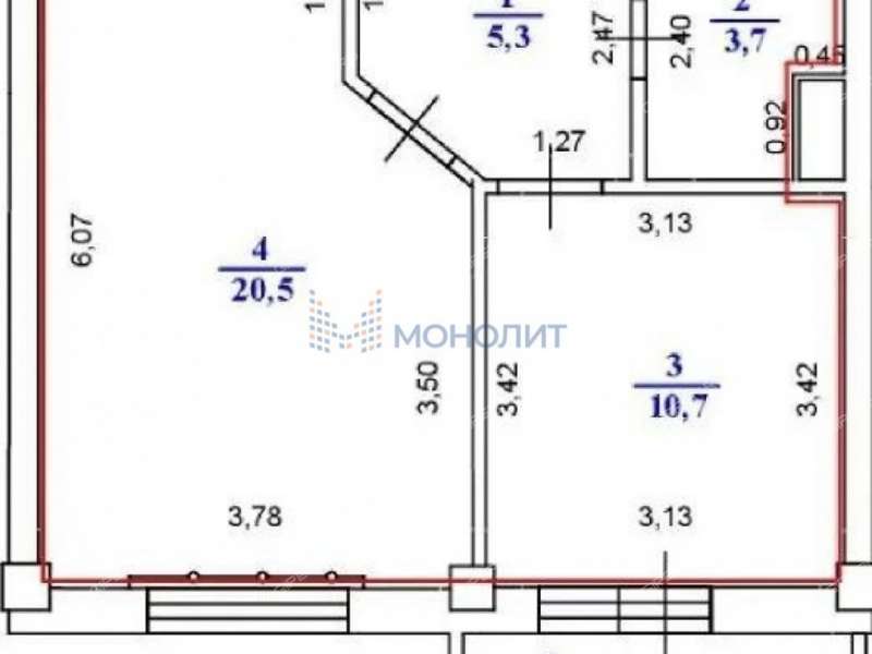 однокомнатная квартира на улице Июльских Дней дом 11