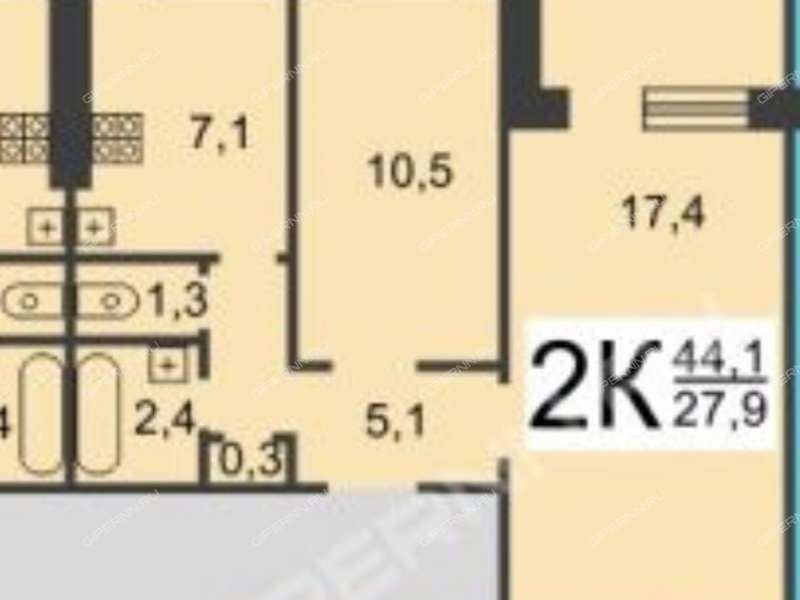 двухкомнатная квартира на улице Маршала Рокоссовского дом 8