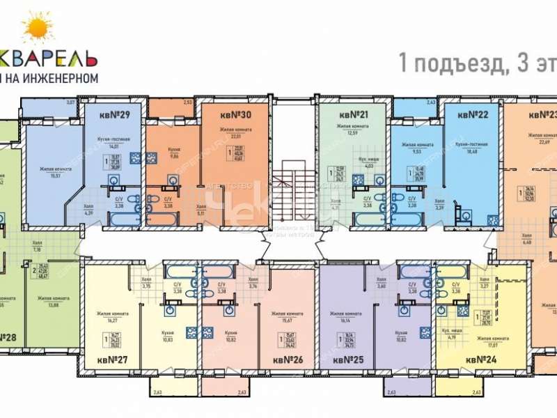 однокомнатная квартира в новостройке в Инженерном проезде