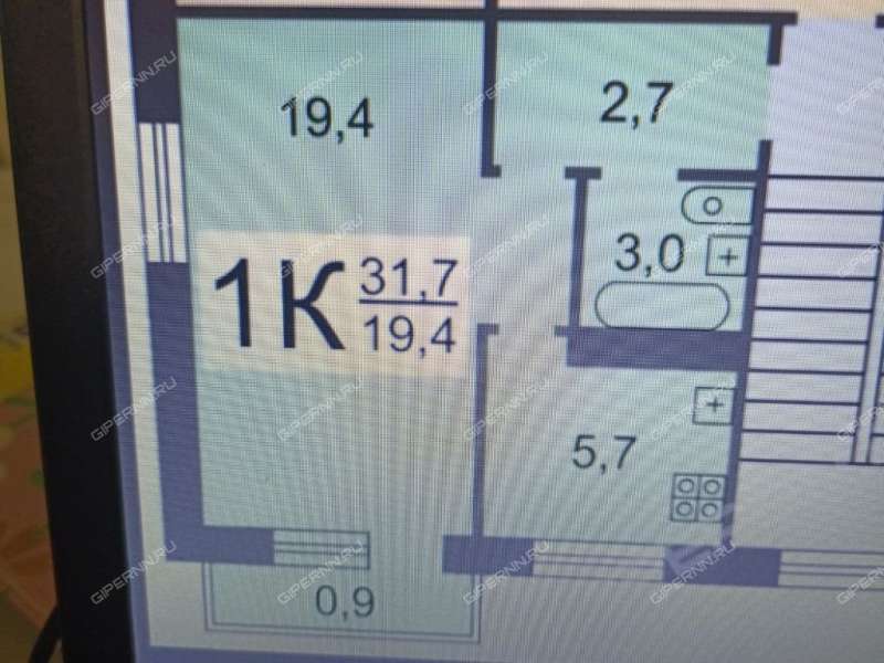однокомнатная квартира на улице Мечникова дом 53