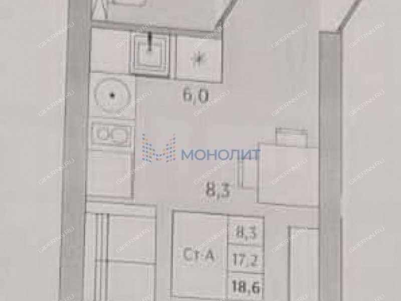 квартира-студия на Актюбинской улице дом 1В