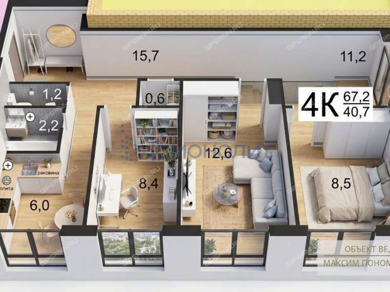 трёхкомнатная квартира в Костромском переулке дом 1